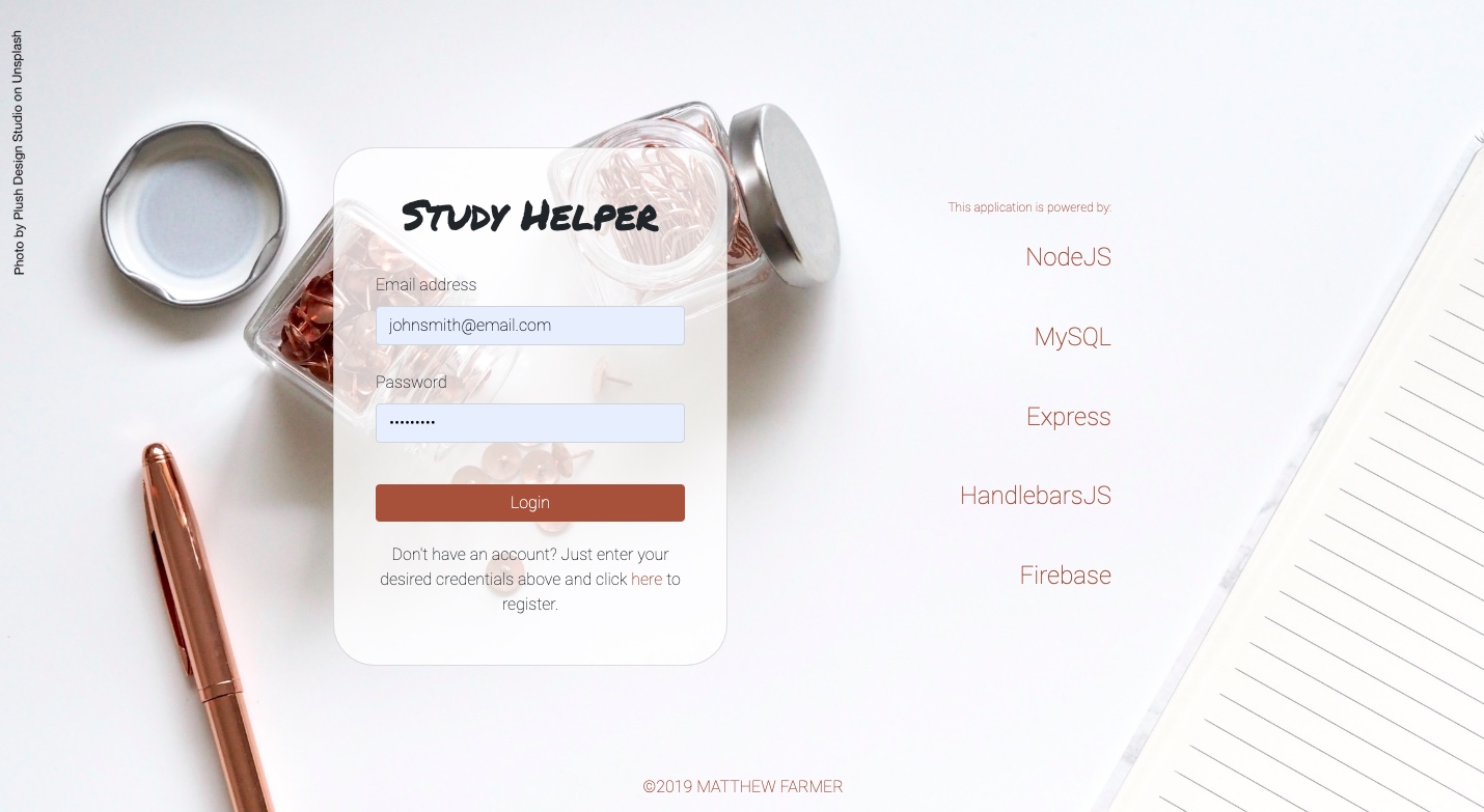 GitHub - mfarmer5102/myStudyHelper: Study Helper is an application ...