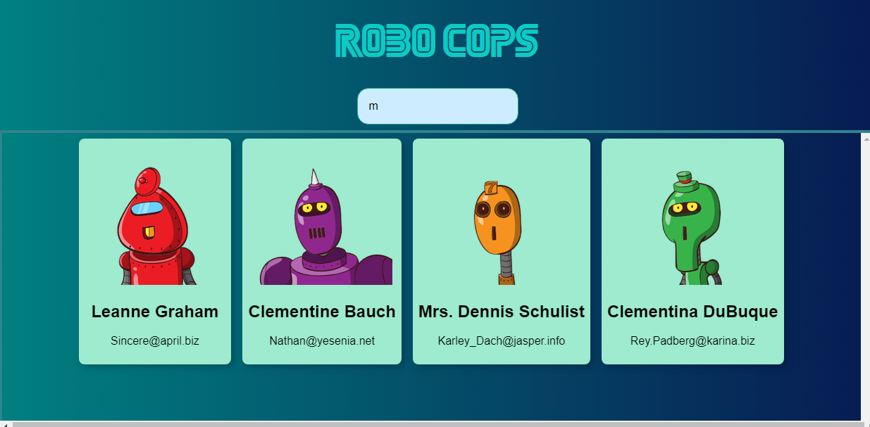GitHub - krish-98/RoboCops: A web app using React, render some dynamic ...