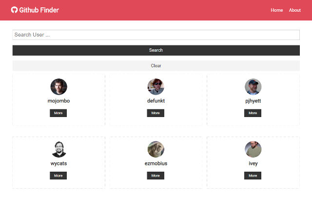 GitHub - uptheirons78/gh-finder: Github Finder App from 'React Front to ...