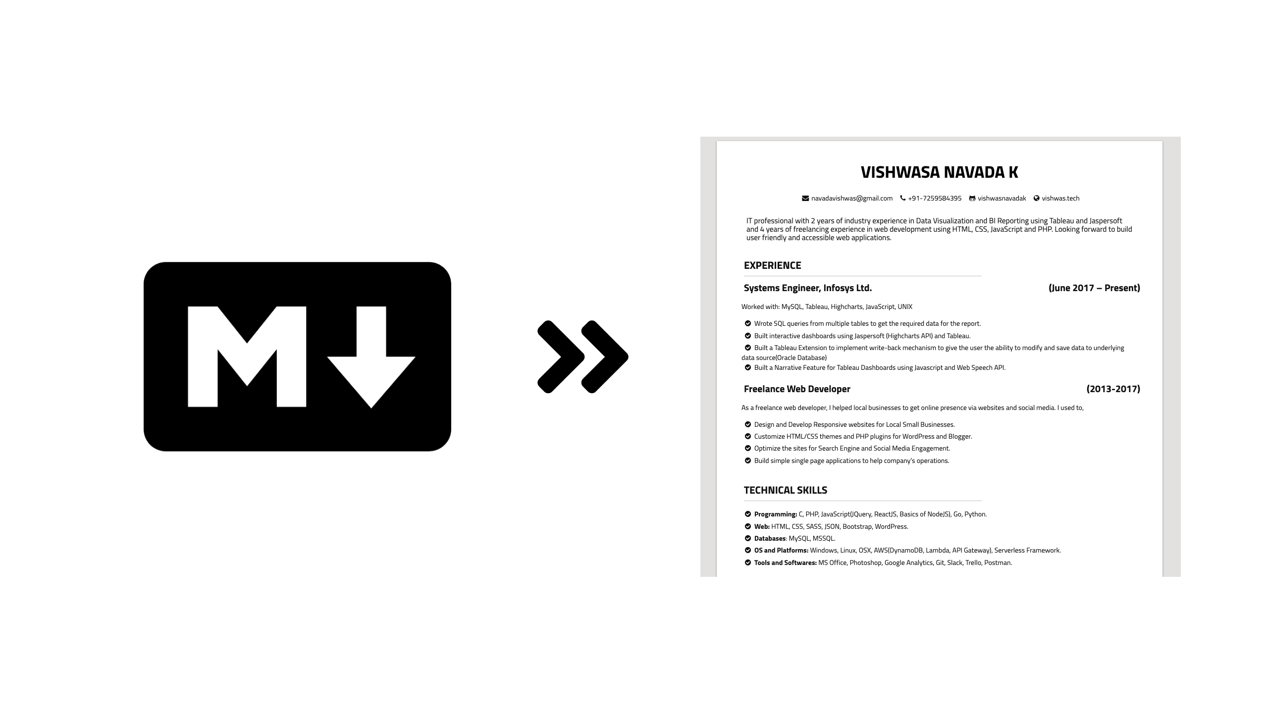 Resume with Markdown