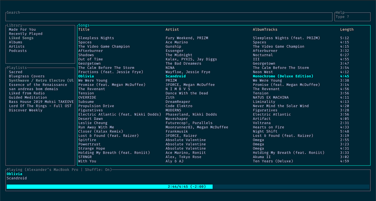 GitHub - Thrasd/spotify-now-playing-terminal: Show the current playing  Spotify song in a terminal window