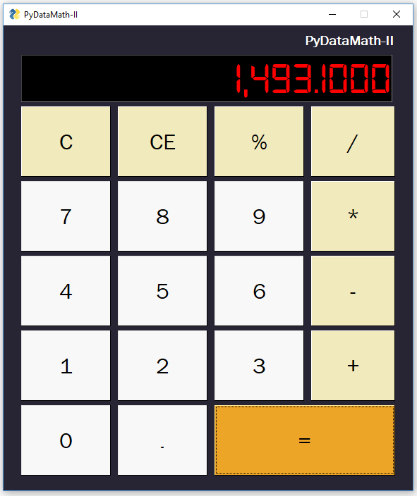 GitHub - israel-dryer/PyDataMath-II: A simple Python calculator gui ...