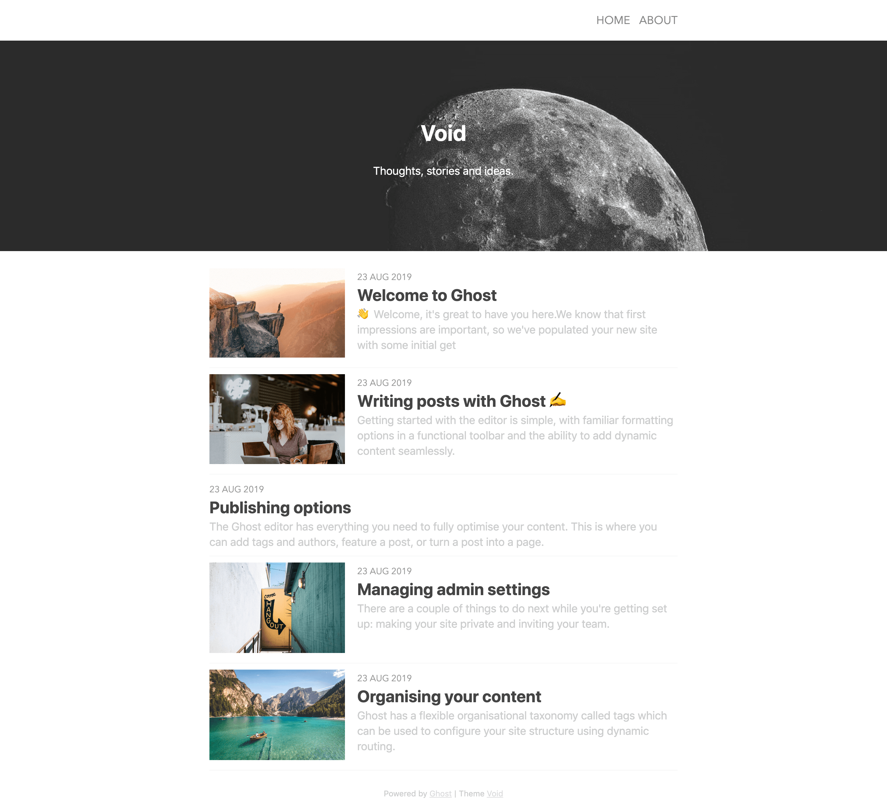 GitHub - tthallos/Void: A skin for Ghost