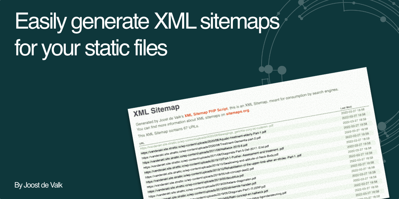 Easily generate XML sitemaps for your static files