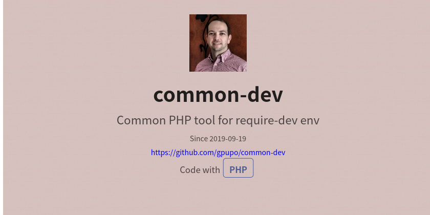 GitHub - gpupo/common-dev: Common PHP tool for require-dev env · GitHub