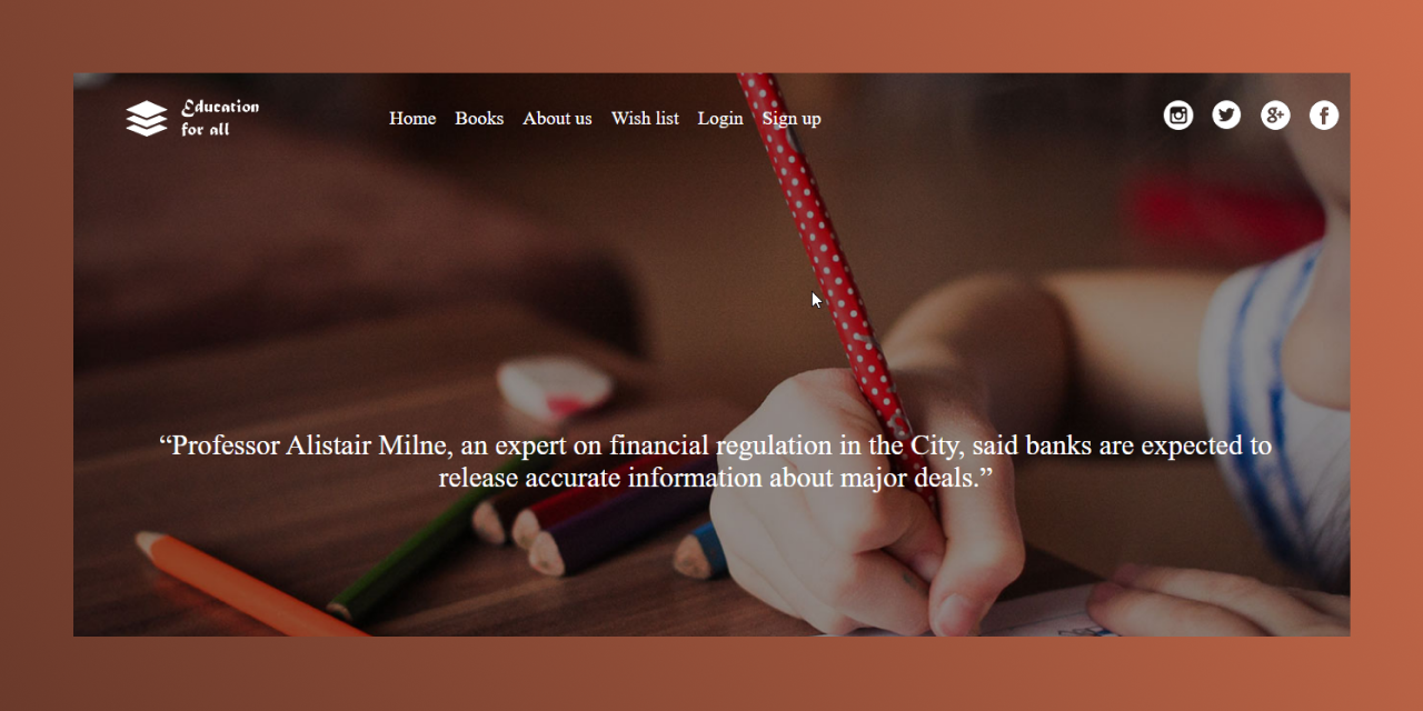 GitHub - SumanOfficial/Education-For-All: Book project based on html, css