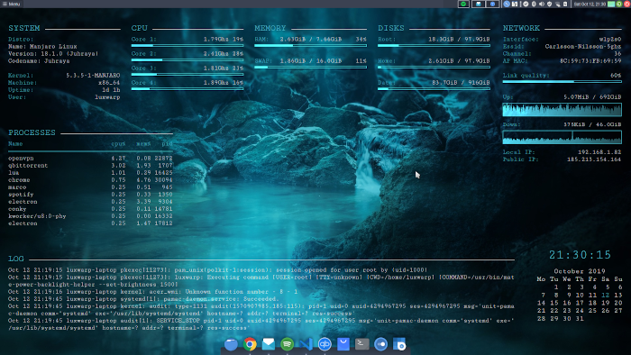 GitHub - luxwarp/lux-hud: Lux HUD is a collection of conky configs ...