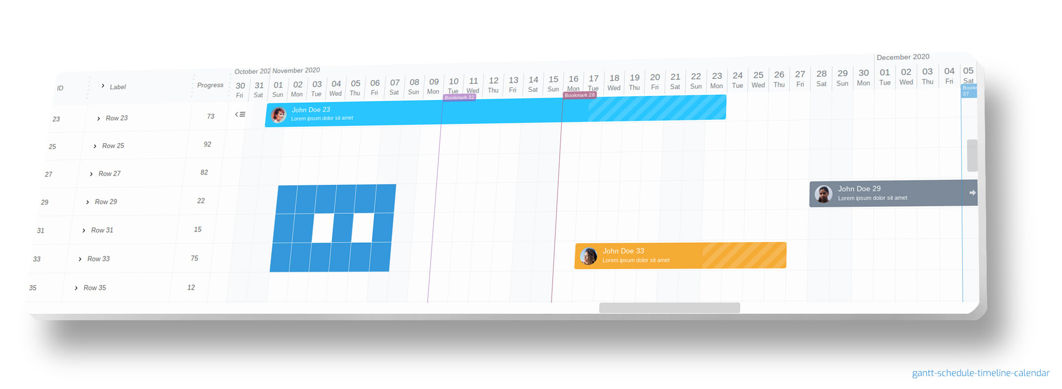 GitHub - neuronetio/gantt-schedule-timeline-calendar: Gantt Gantt Gantt  Timeline Schedule Calendar [ javascript gantt, js gantt, projects gantt,  timeline, scheduler, gantt timeline, reservation timeline, react gantt,  angular gantt, vue gantt, svelte ...