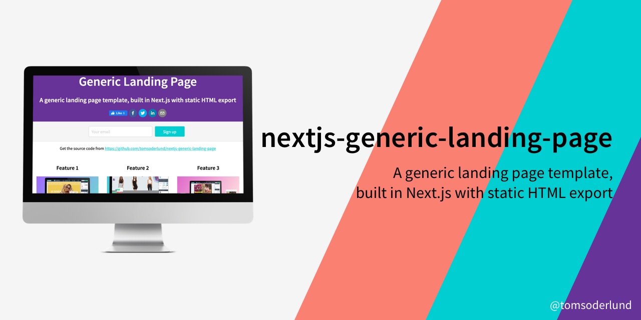 GitHub tomsoderlund/nextjsgenericlandingpage A generic landing page template, built in