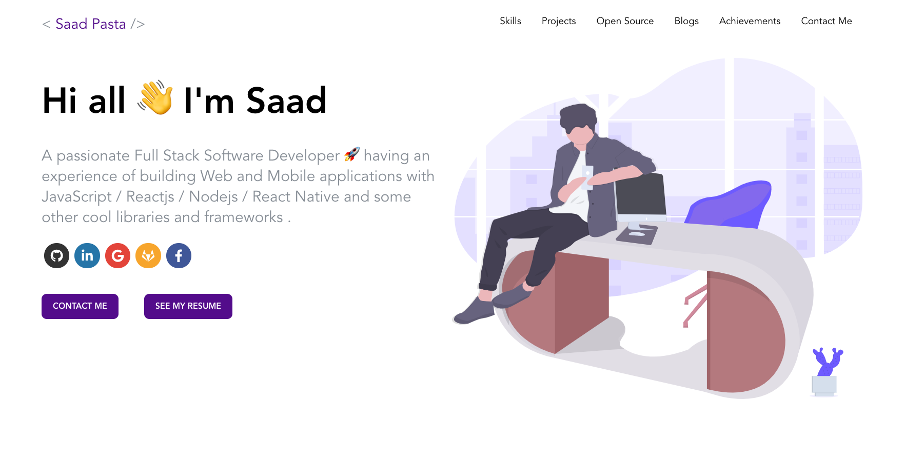 GitHub saadpasta/developerFolio 🚀 Software Developer Portfolio