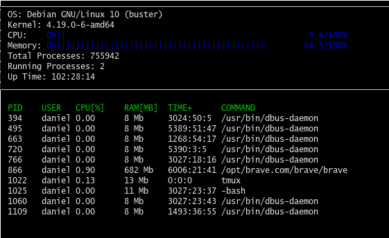 GitHub - dnjp/sysmon: htop like system montor for unix systems