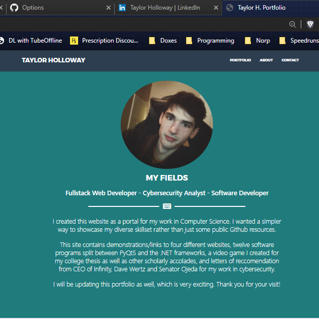 GitHub - TaylorHoll/PortfolioGitHub: A website showing websites I have ...