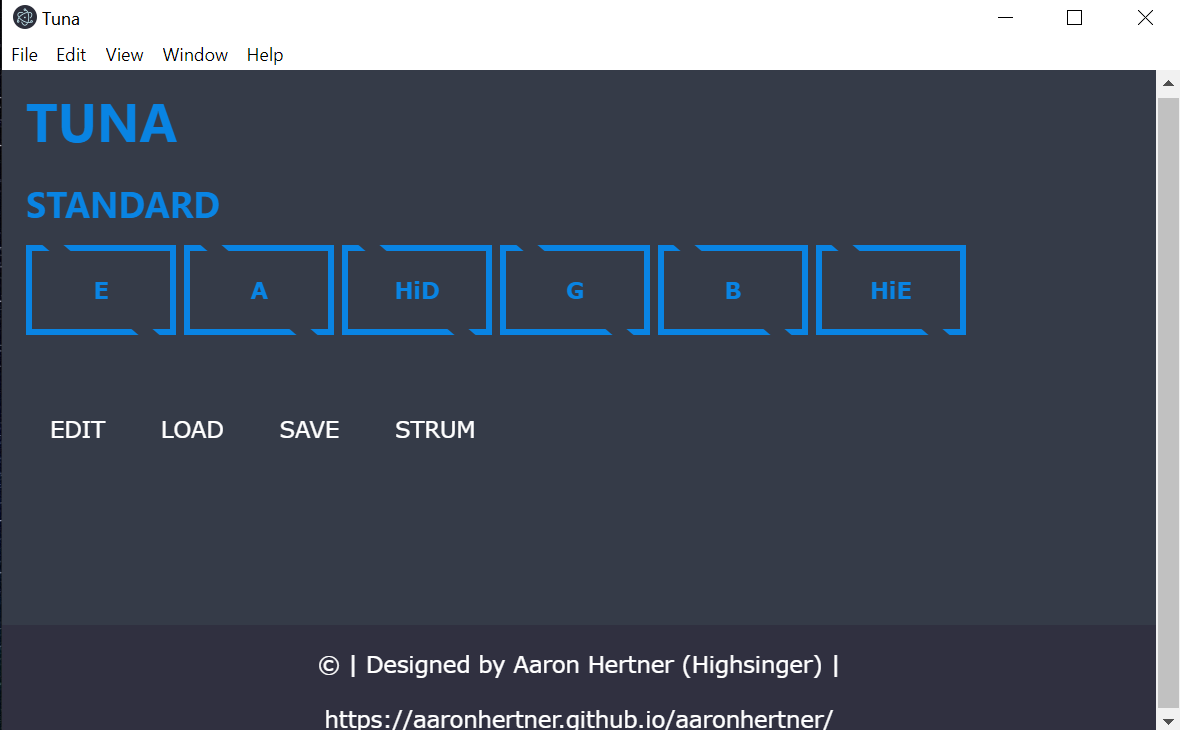 GitHub AaronHertner/TunerApp A versatile guitar tuning desktop
