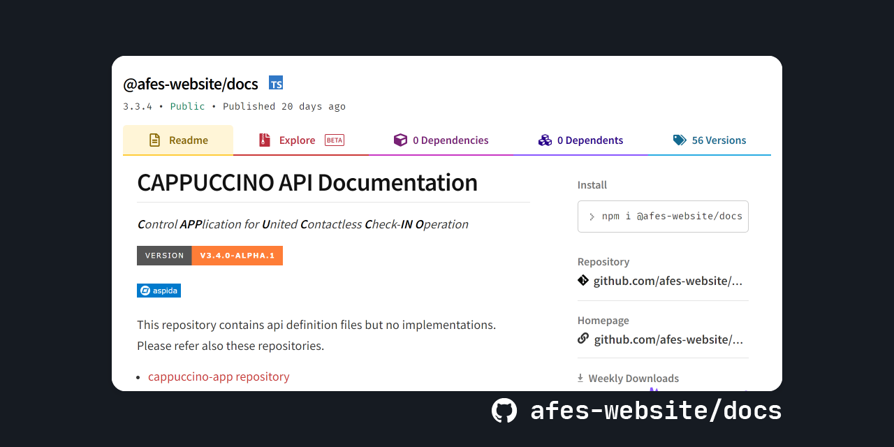 GitHub - afes-website/docs: CAPPUCCINO API Documentation