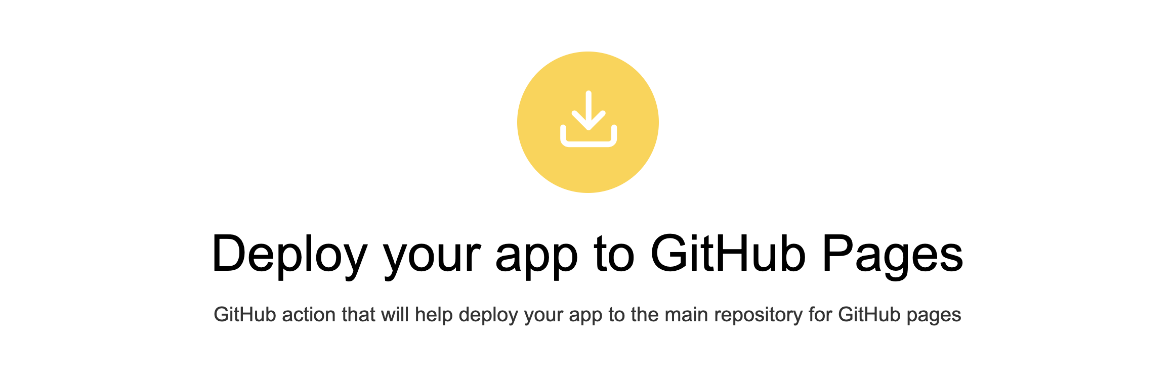 Deploy your app to GitHub Pages