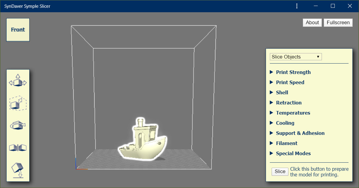 GitHub SynDaverCO/sympleslicer A webbased slicer for 3D printers using the Cura Engine