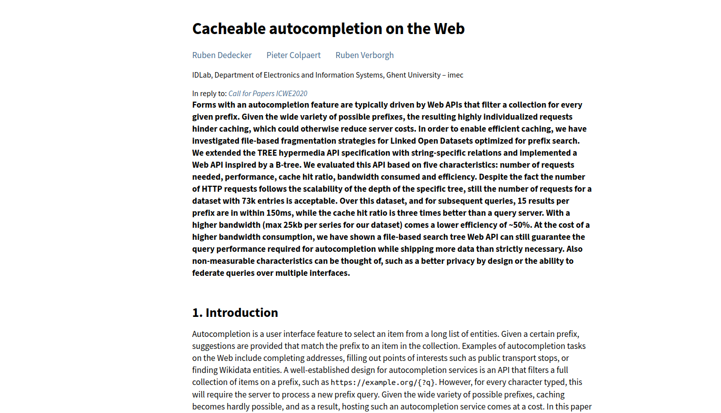 GitHub - pietercolpaert/icwe2020-autocompletion: Paper on ...
