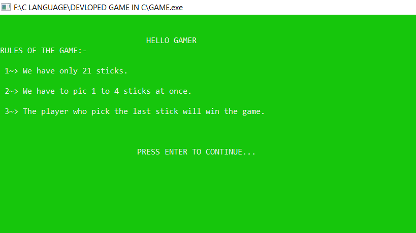 Github Animesh H C Project A Simple Non Graphics Game In C Language