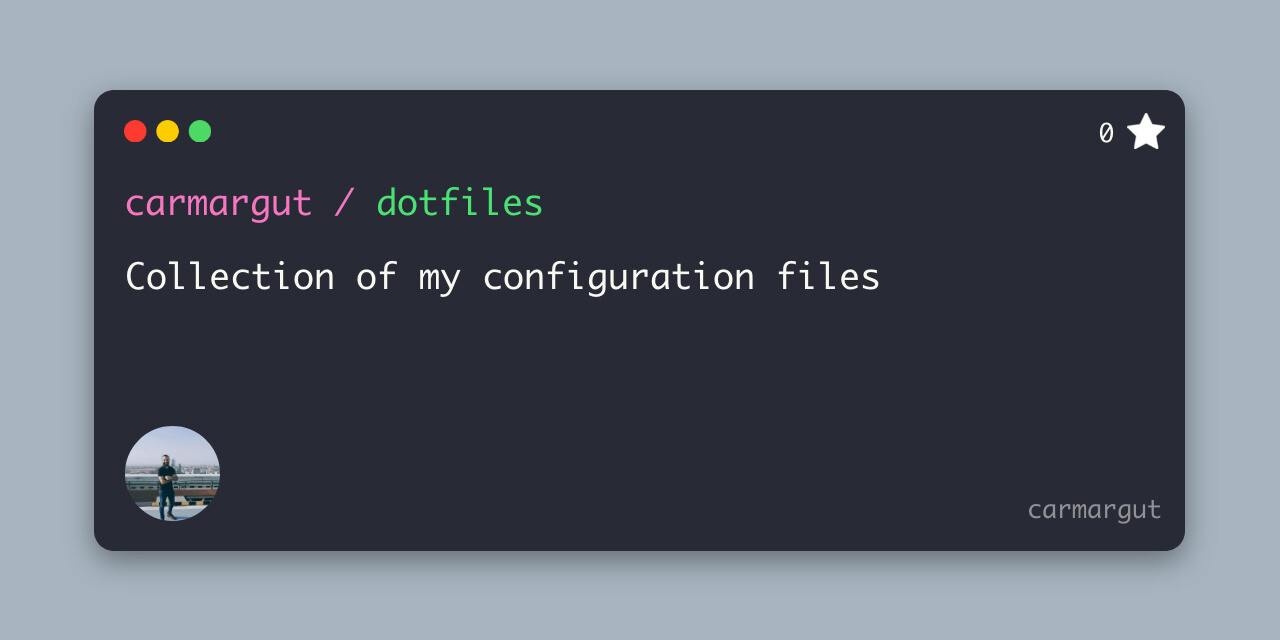 GitHub - carmargut/dotfiles: Collection of my configuration files