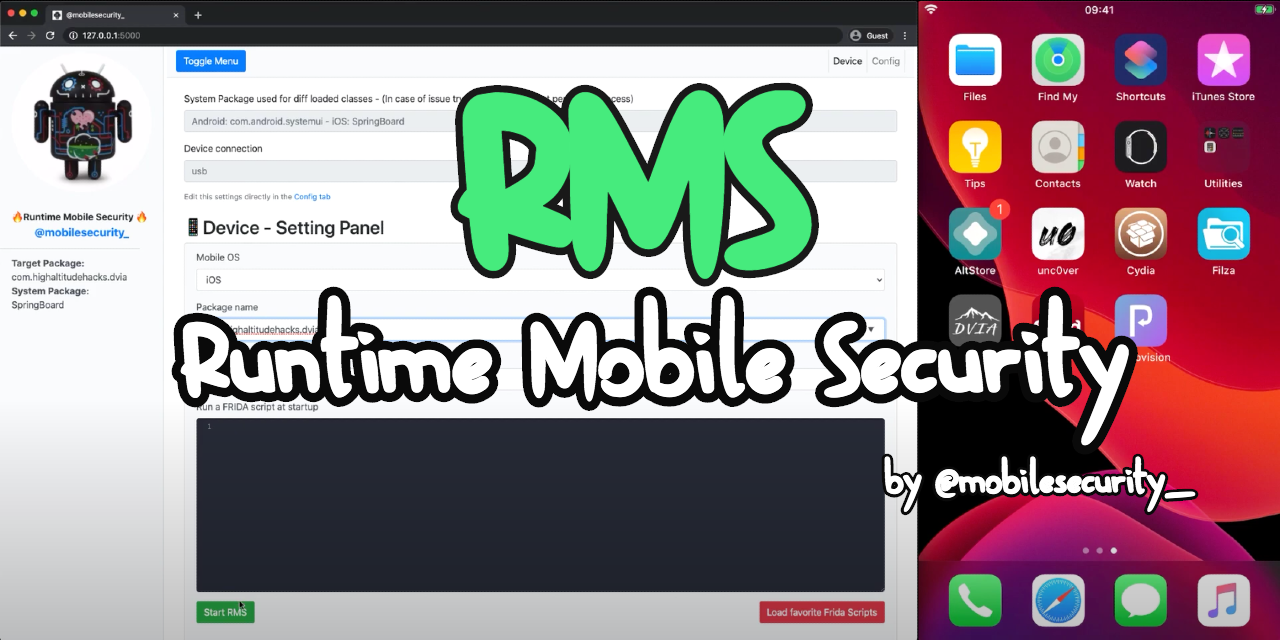 GitHub - m0bilesecurity/RMS-Runtime-Mobile-Security: Runtime Mobile Security (RMS) 📱🔥 - is a powerful web interface that helps you to manipulate Android and iOS Apps at Runtime