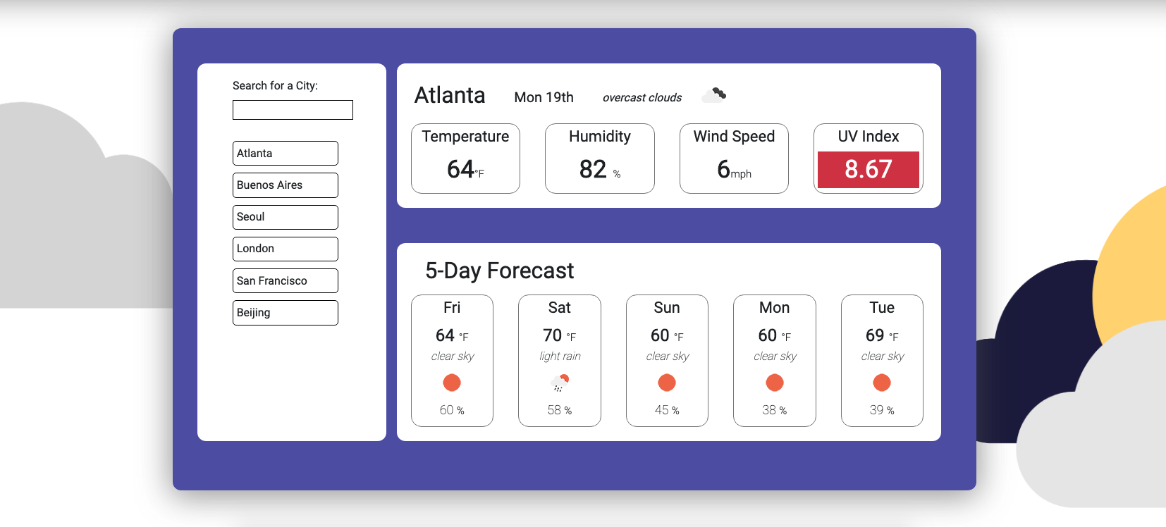 GitHub - connietran-dev/weather-dashboard: A Javascript OpenWeather ...