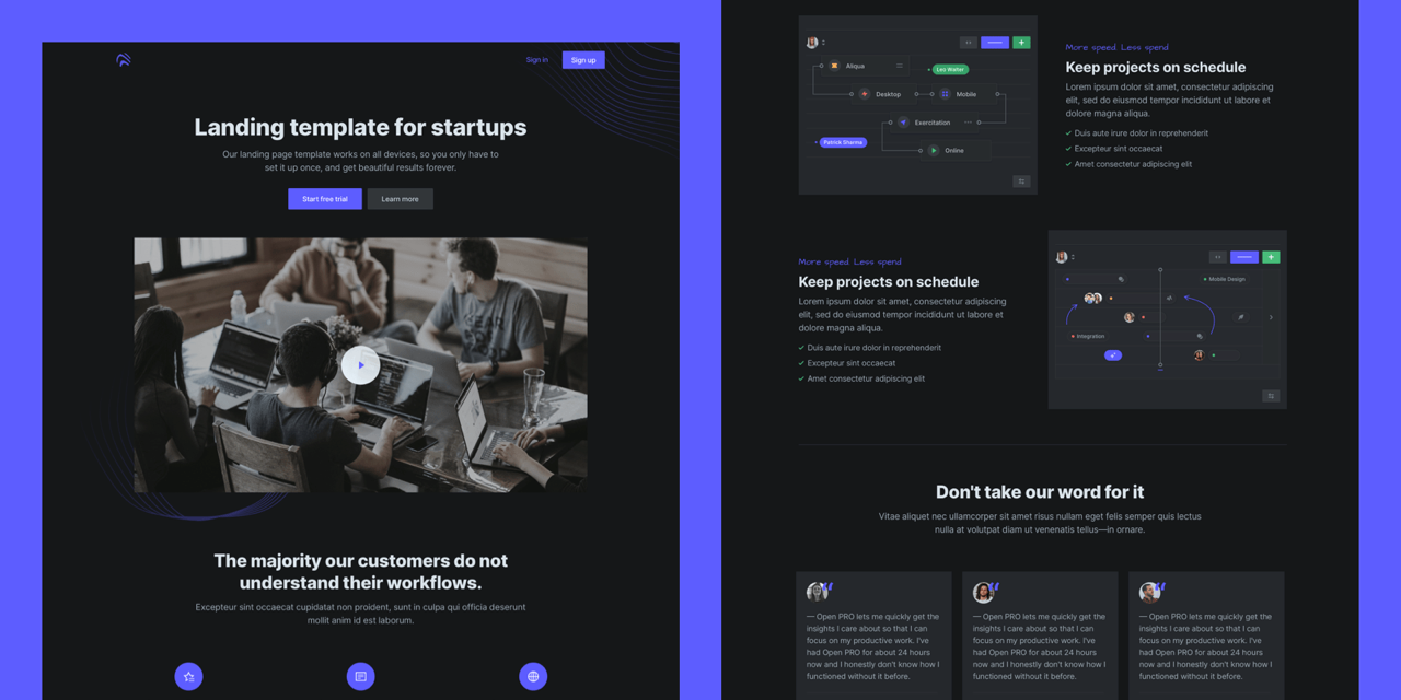 landing page template github