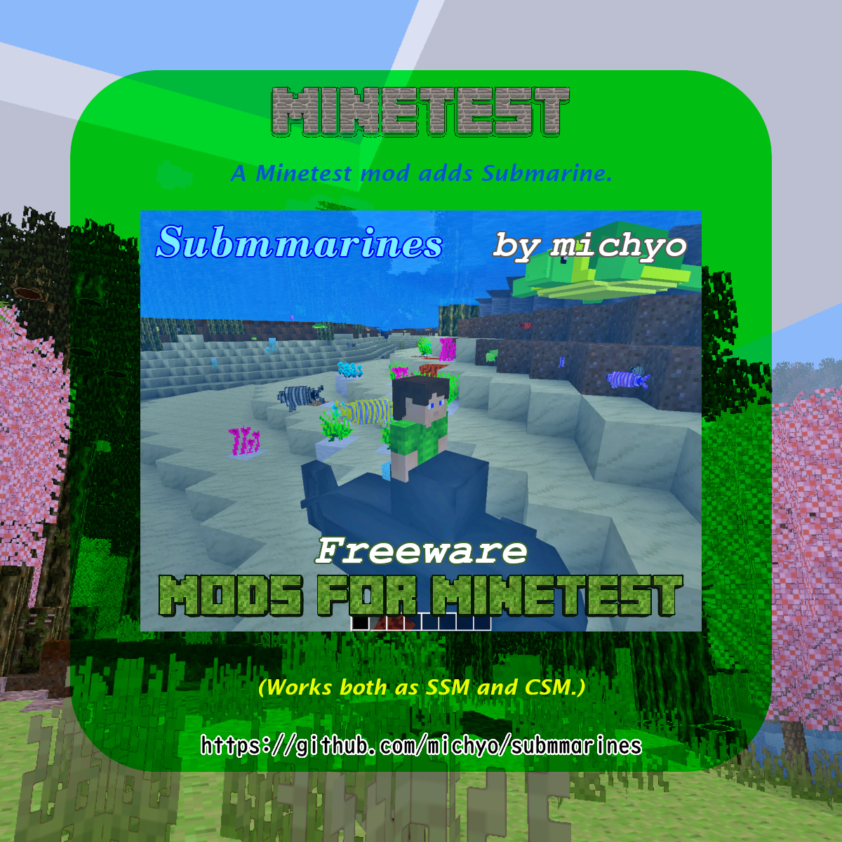 GitHub - michyo/submmarines: A Minetest mod adds Submarine. (Works both ...