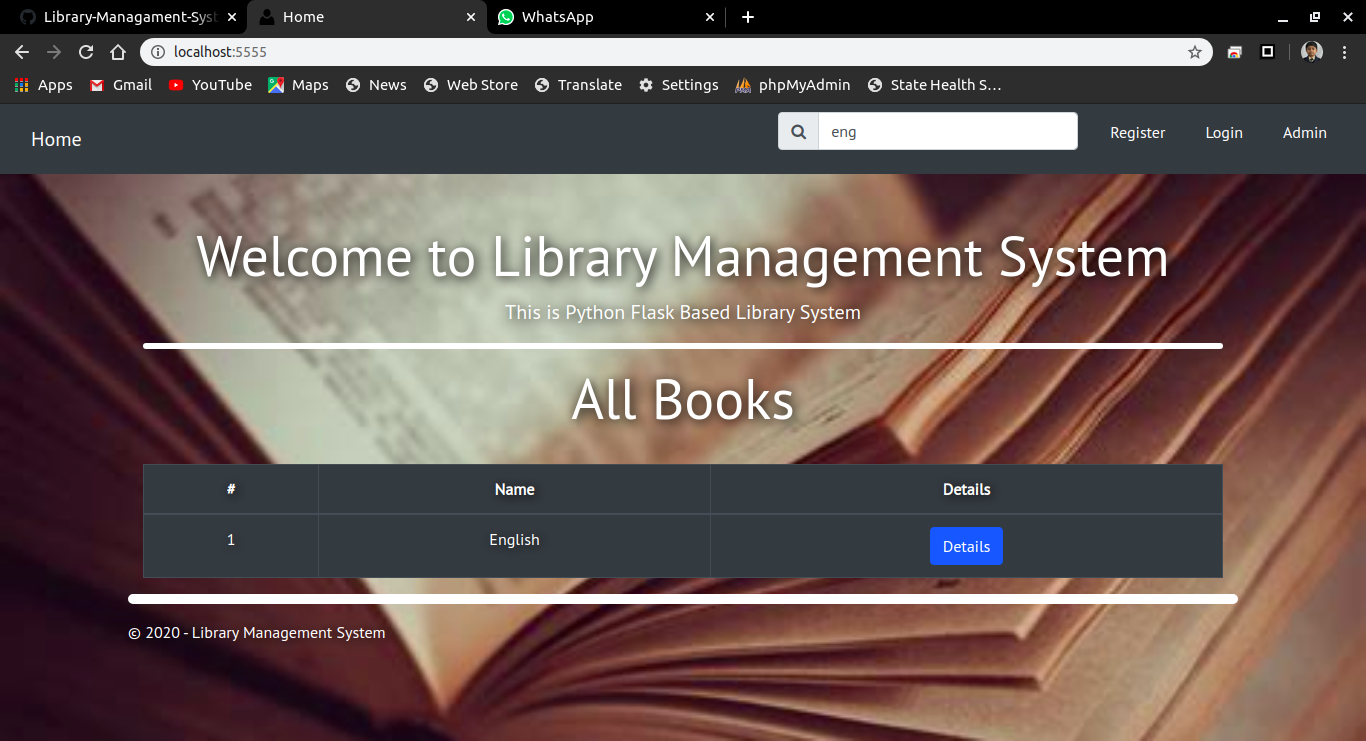 library management system project html css javascript source code