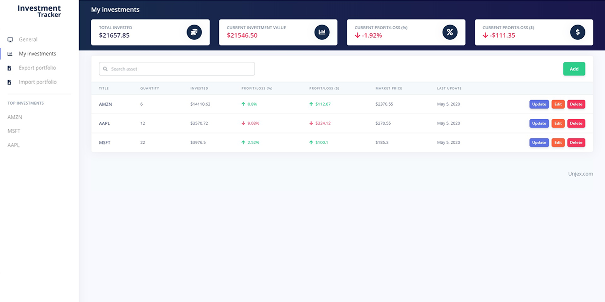 GitHub - symphonic15/investment-tracker: A customizable investment ...