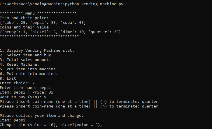 Machine sales language python