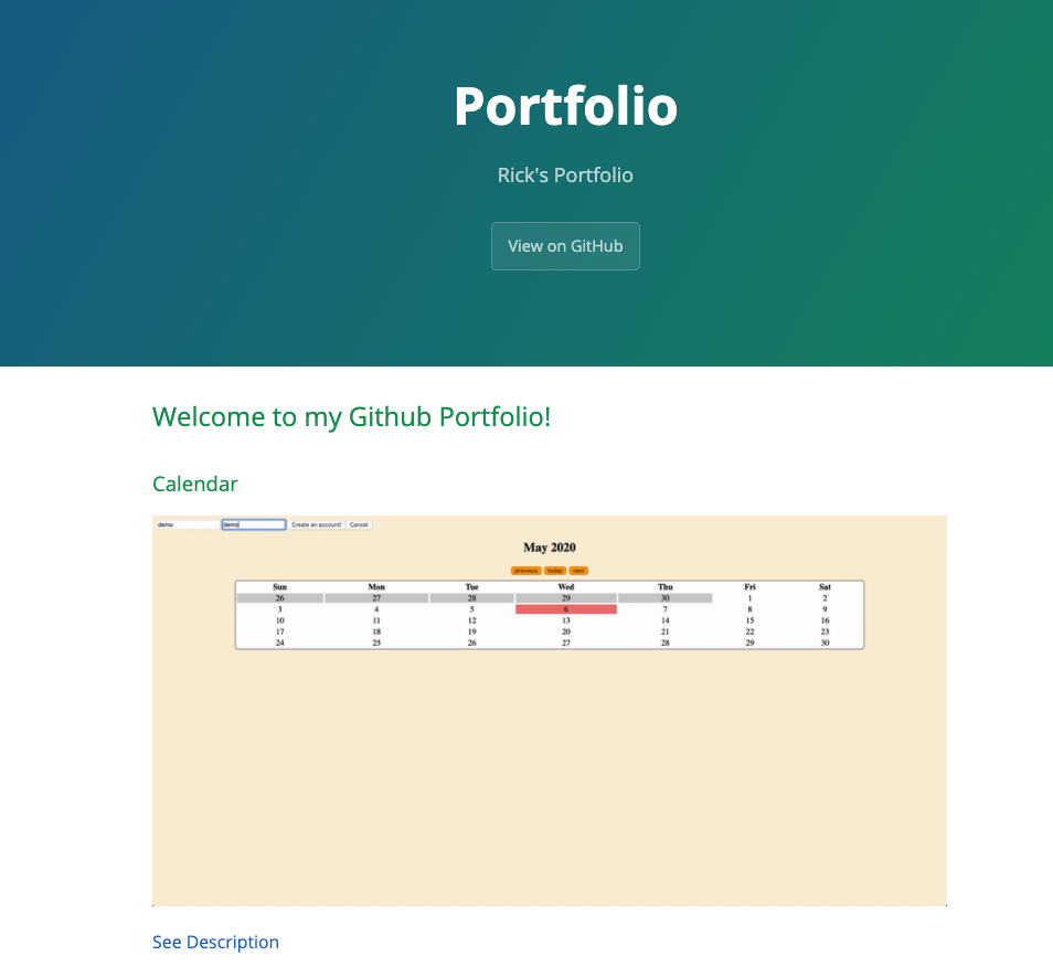GitHub - rick-lichen/Portfolio: Rick's Portfolio · GitHub
