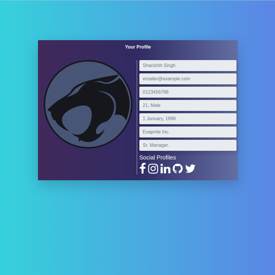 GitHub - Sharishth/Profile-Page: Bootstrap html profile page