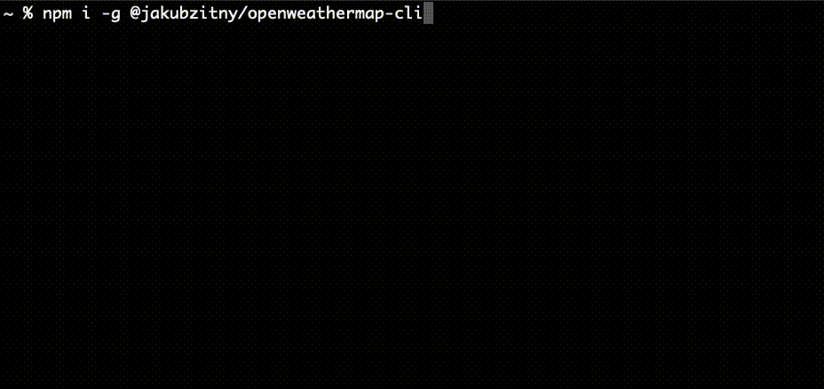 GitHub - jakubzitny/openweathermap-cli: Display weather info for a city ...