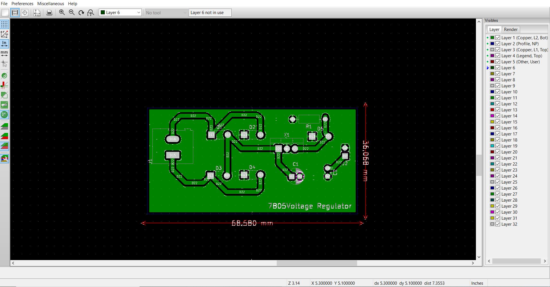 GitHub - maneesh06/PCB-Designing-of-7805-voltage-regulator: In this ...