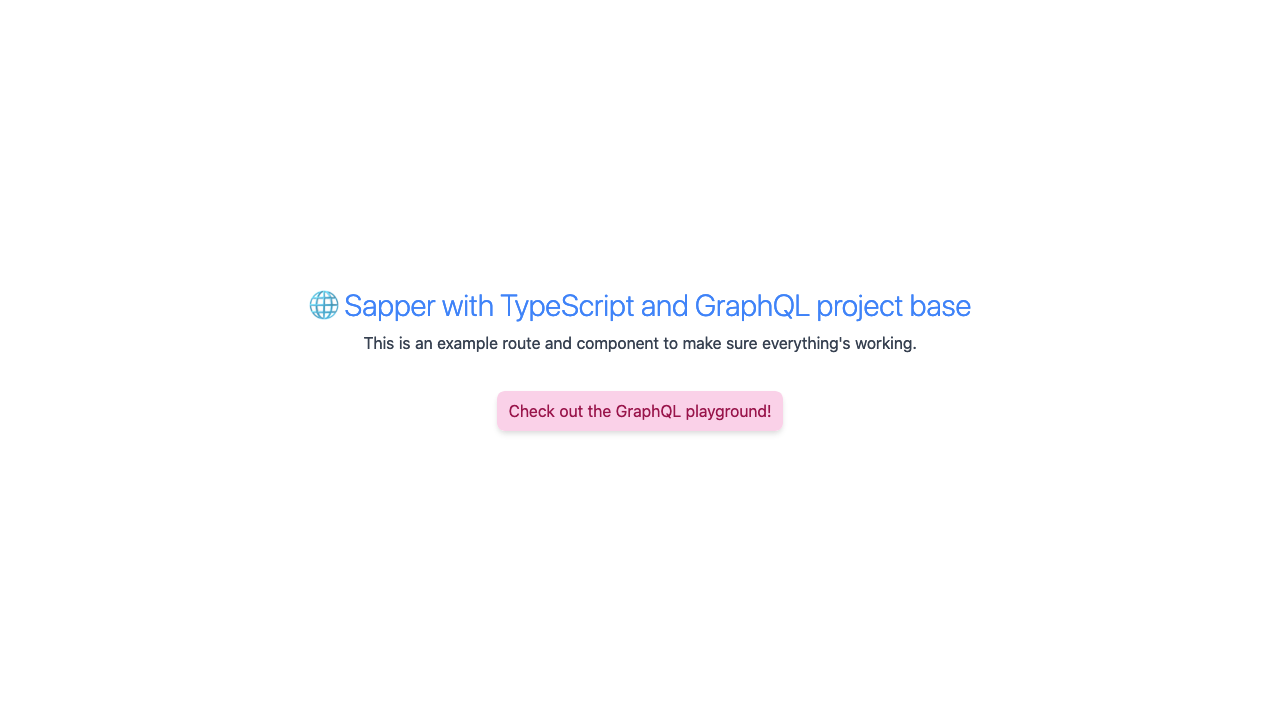 sapper-typescript-graphql-template Svelte Themes