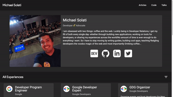 GitHub - MichaelSolati/portfolio: A portfolio designed for lazy ...