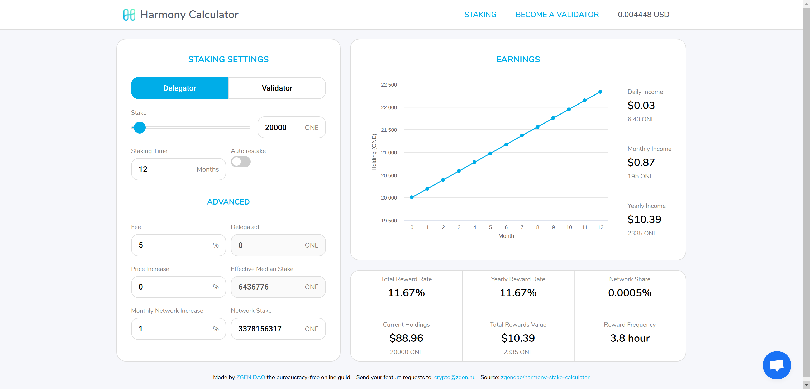 harmony-stake-calculator