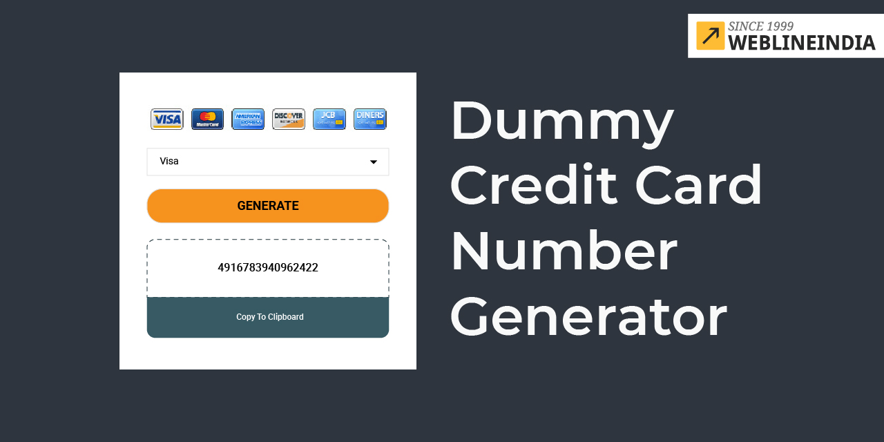 Credit cards generator - credit card numbers and data