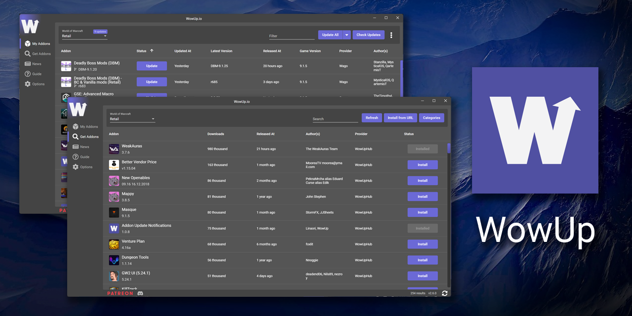 world of warcraft addon updater