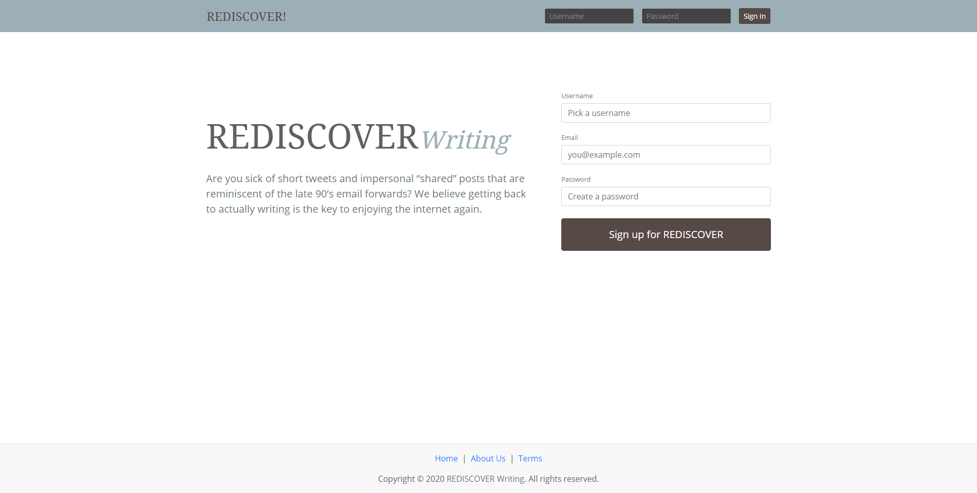 GitHub - michaelcaunce/Rediscover-React-Writing-App: Rediscover writing ...