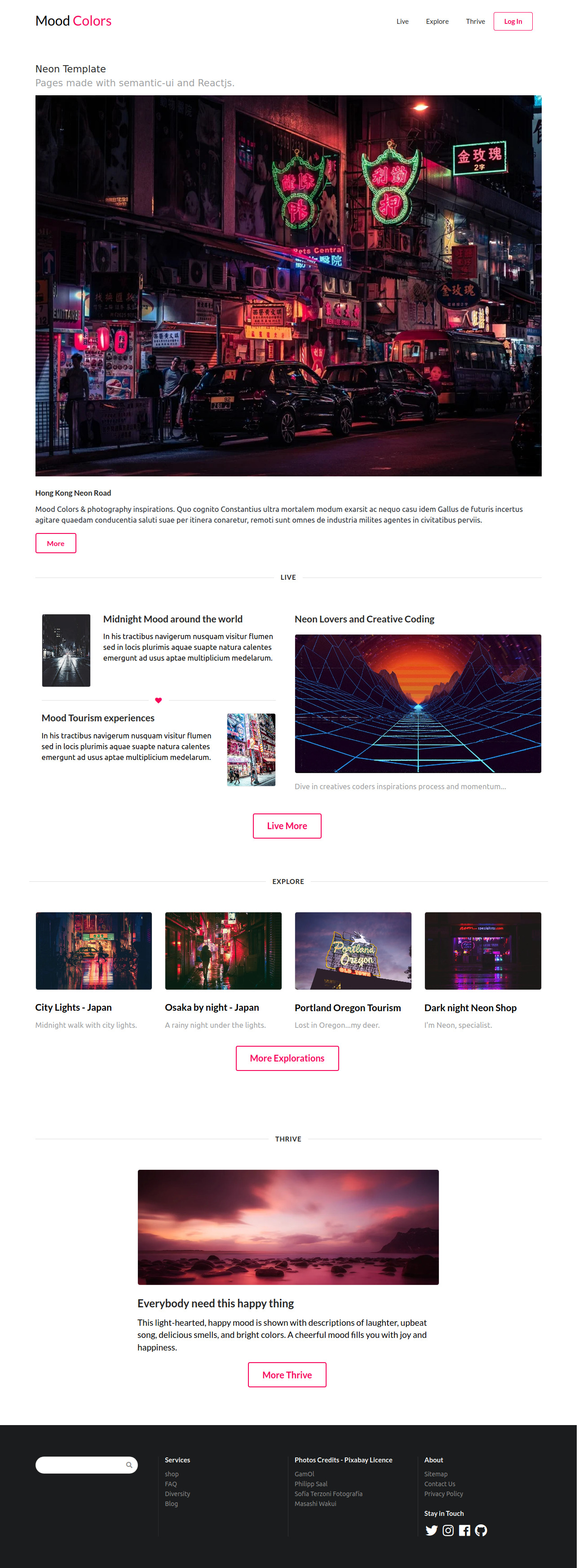 GitHub S0f1eM/semanticuireacttemplate A website template made