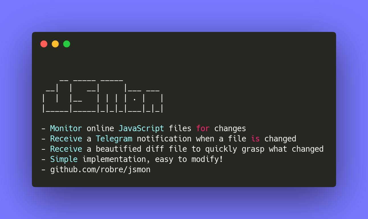 GitHub - robre/jsmon: a javascript change monitoring tool for bugbounties
