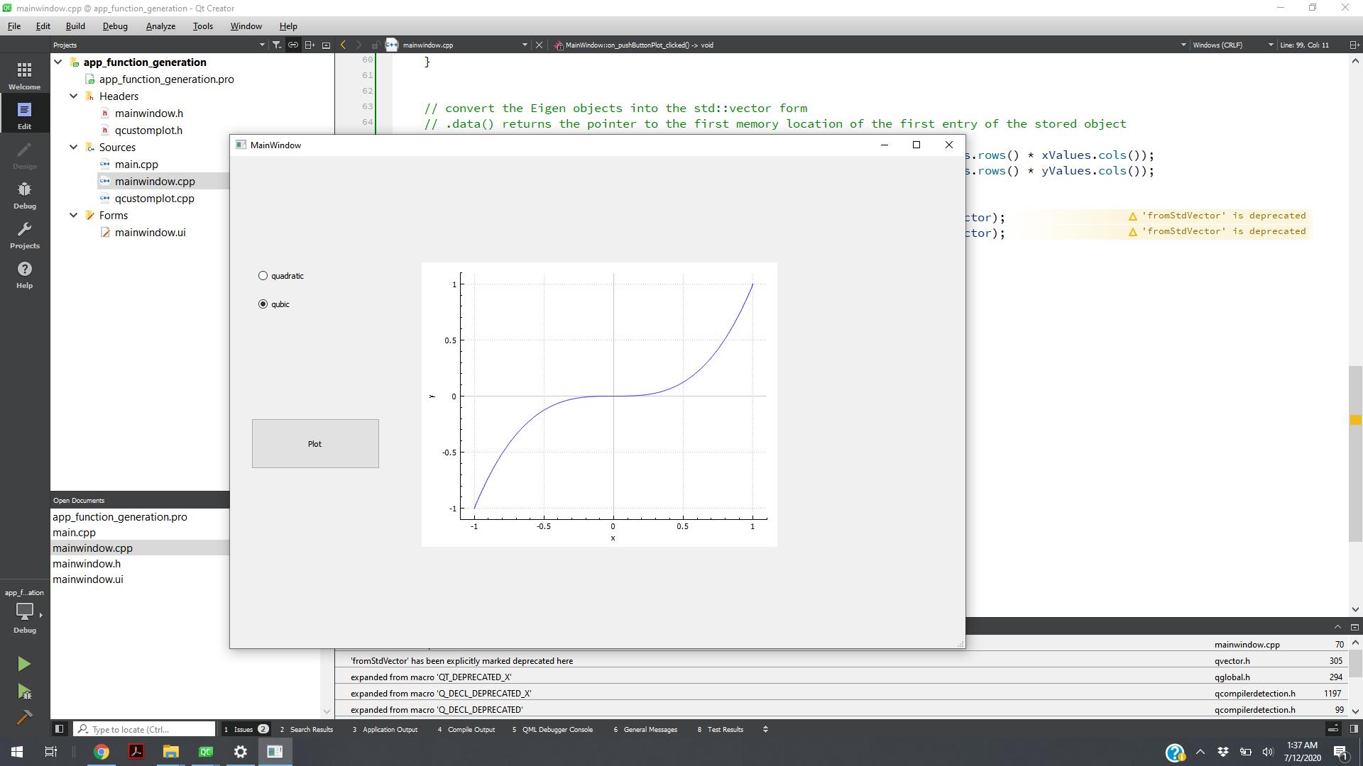 Graphics-User-Interface-in-Cpp-and-Plotting-Using-Qt-QCustomPlot-and-Eigen-Matrix-Library