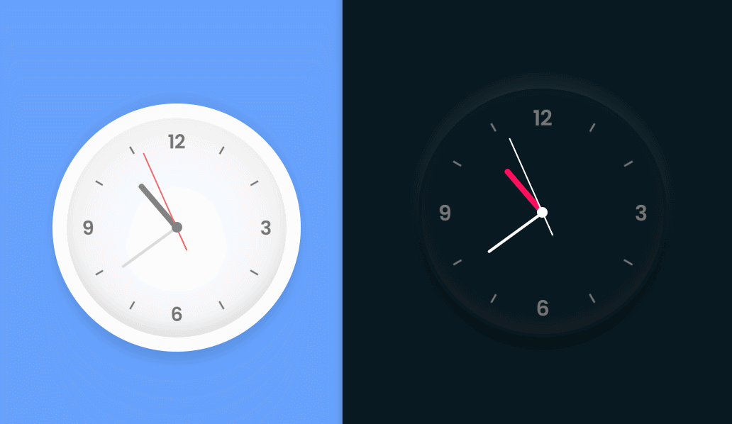 GitHub - jiazehua/css-clock: dark & bright clock demo