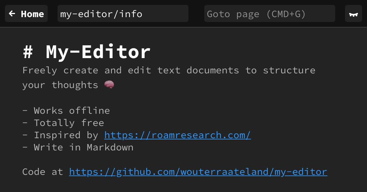 GitHub - wouterraateland/my-editor: Edit and organize documents your way