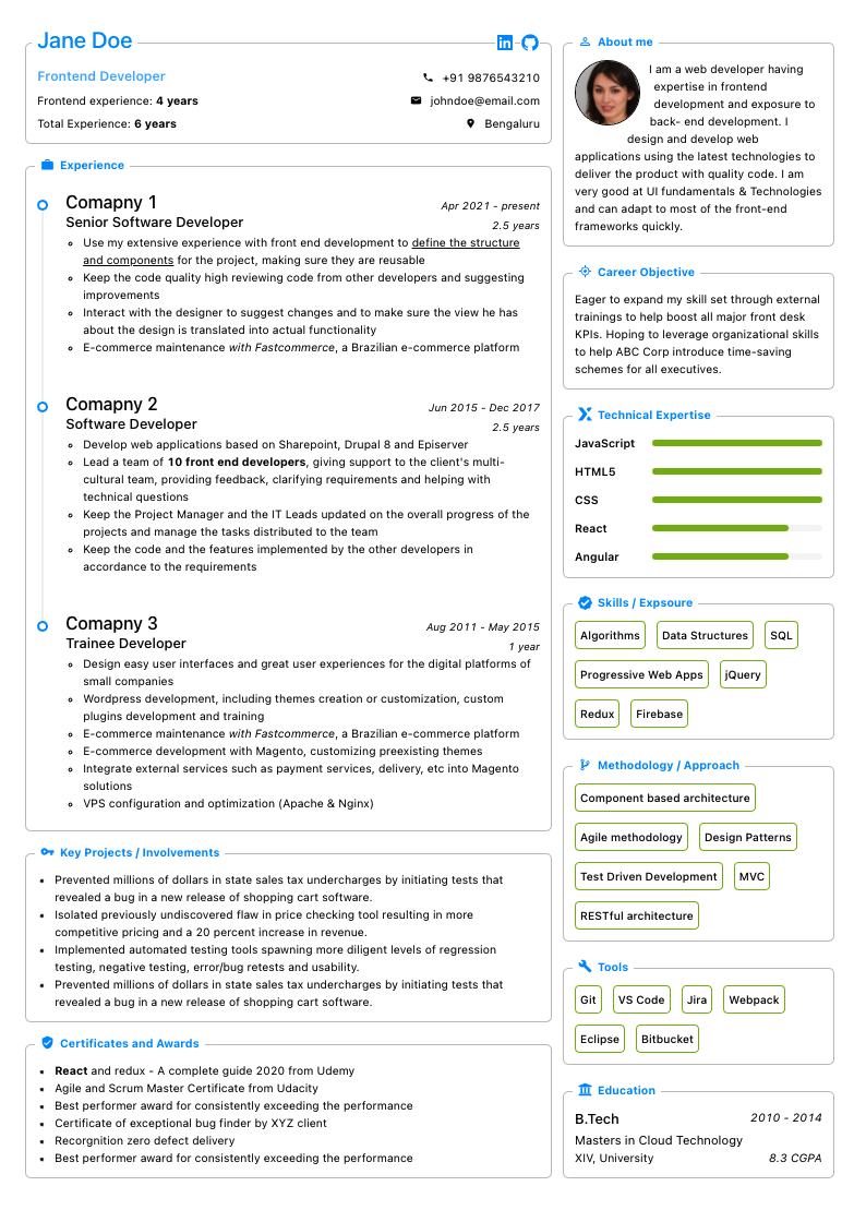 github.io resume template