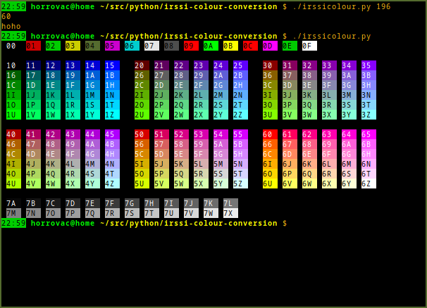 GitHub - horrovac/irssi-colour-conversion: Convert 256 colour terminal ...