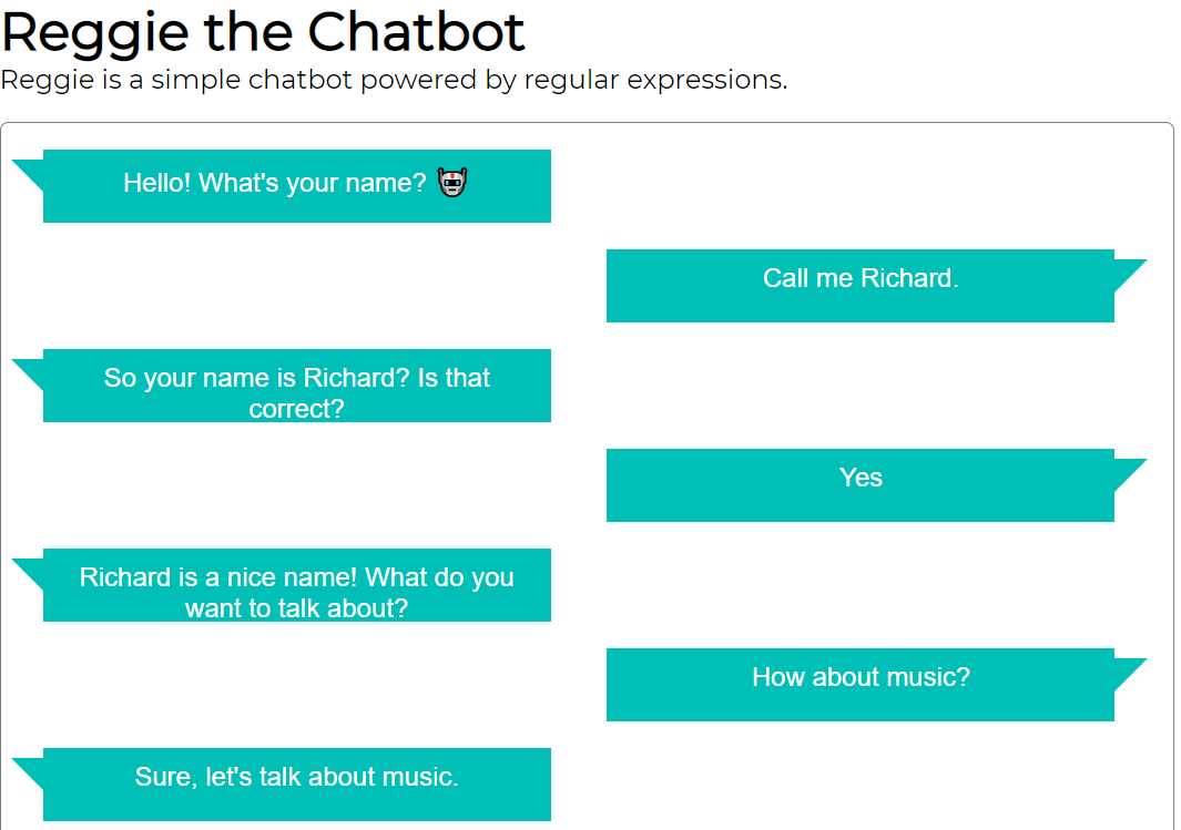 GitHub - richard-oden/regex-chatbot: A simple chatbot named Reggie ...