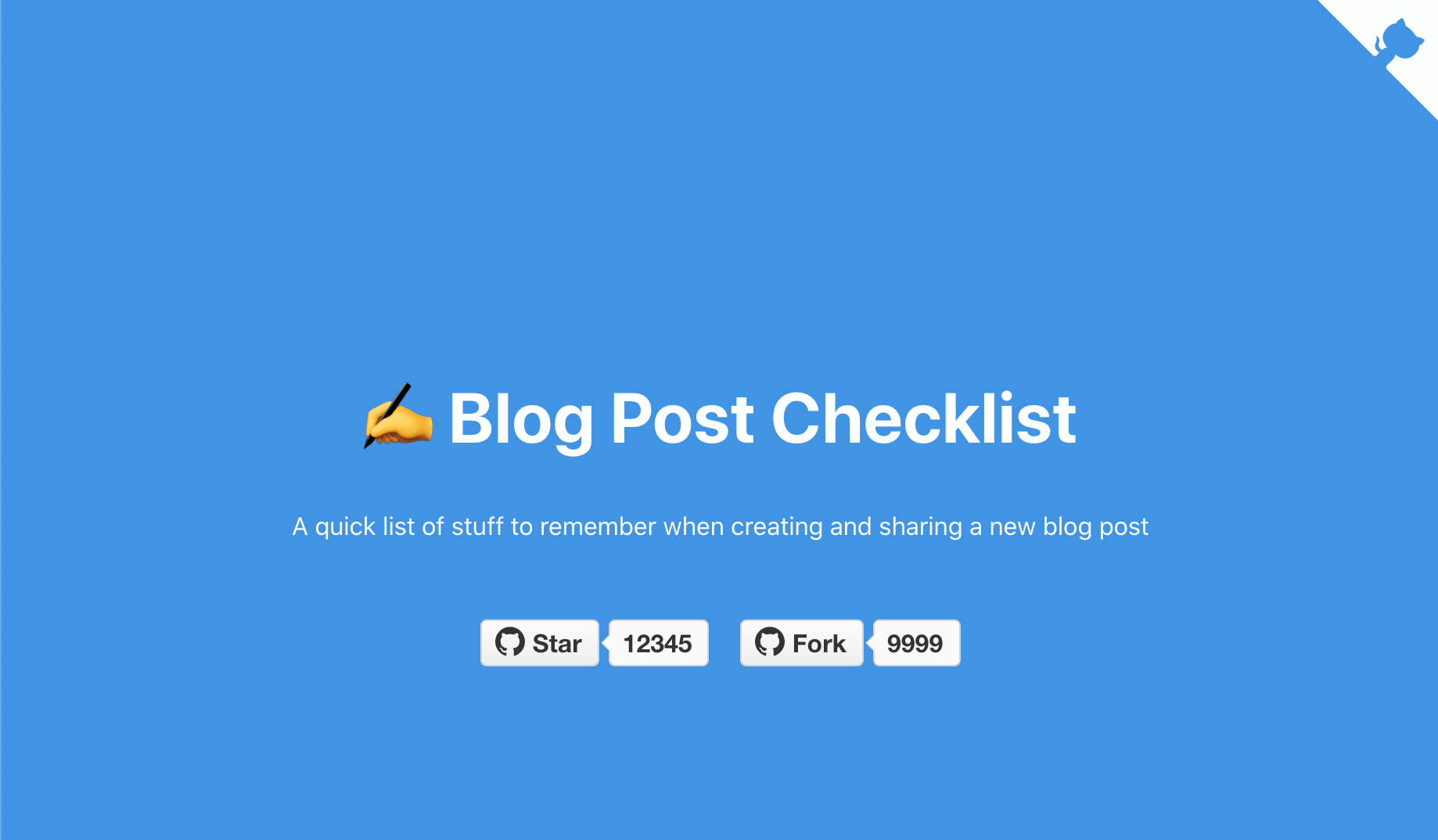 GitHub harrisgeo88/blogpostchecklist An open source project for