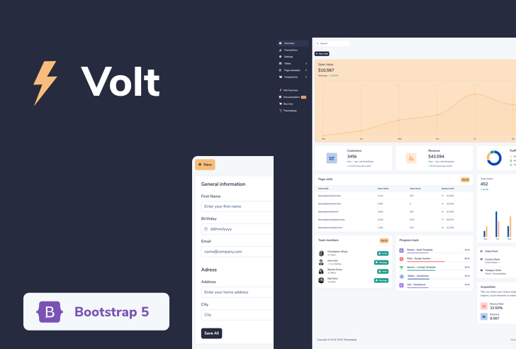 Volt-Bootstrap-5仪表板